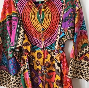 Farm Rio nwt Dotted Patch Scarf Midi Dress